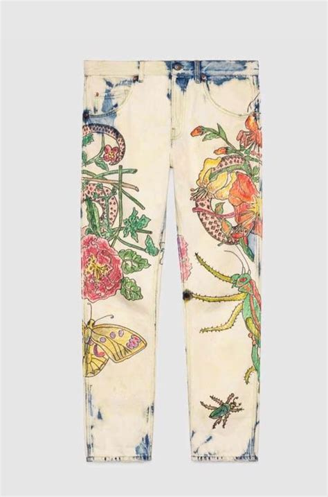 [W2C] Gucci floral painted jeans : r/DesignerReps 